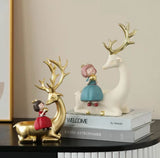 Charming Fairy Reindeers with Doll