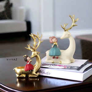 Charming Fairy Reindeers with Doll