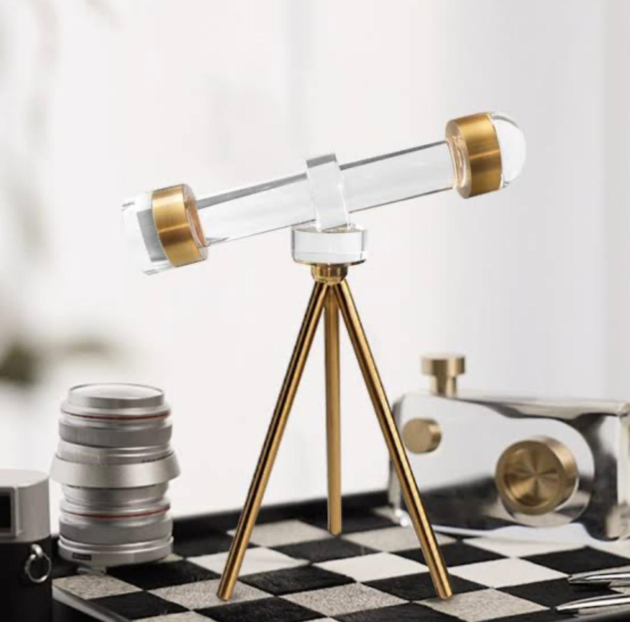 VINTAGE CRYSTAL TELESCOPE DECOR