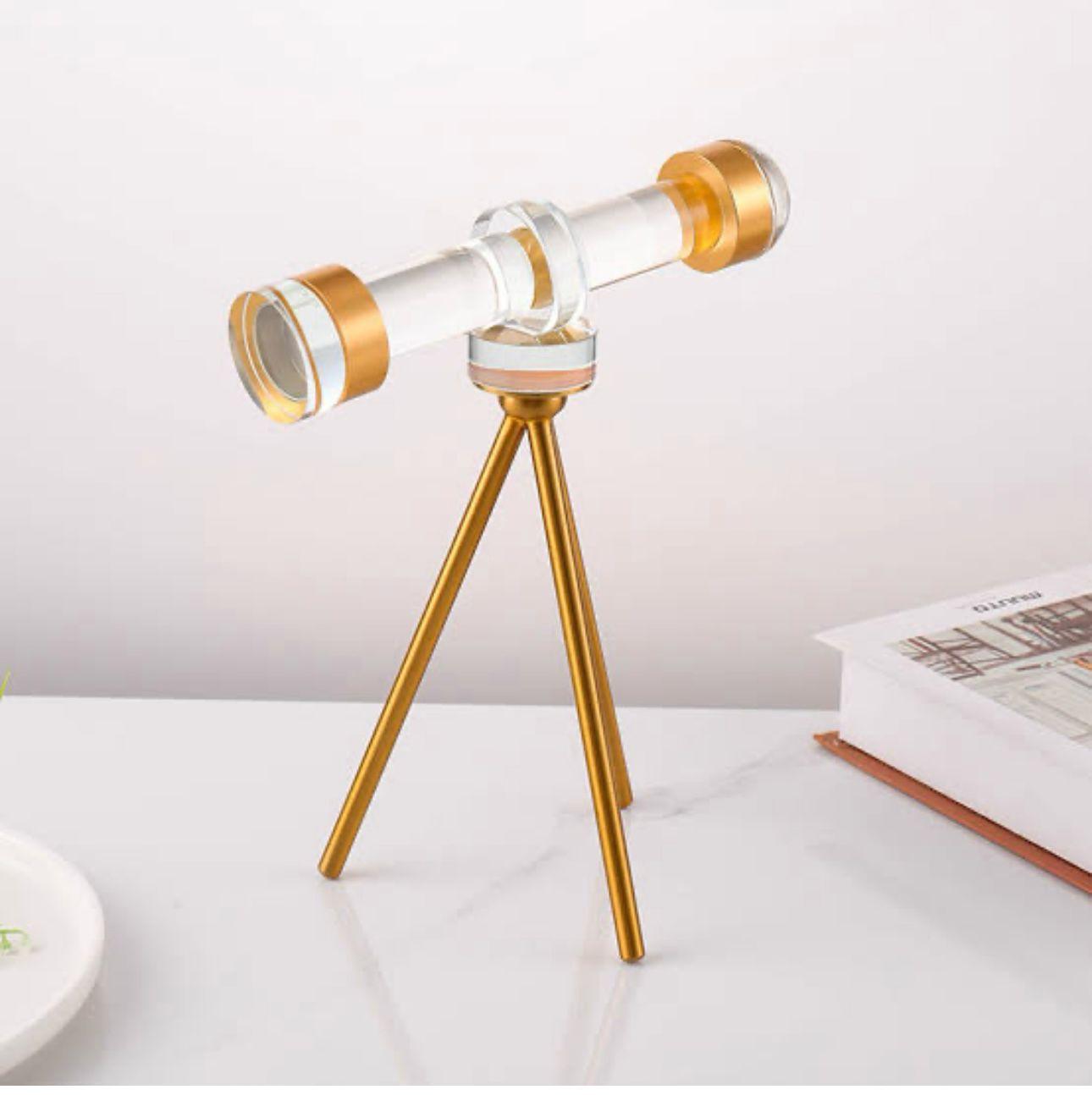 VINTAGE CRYSTAL TELESCOPE DECOR