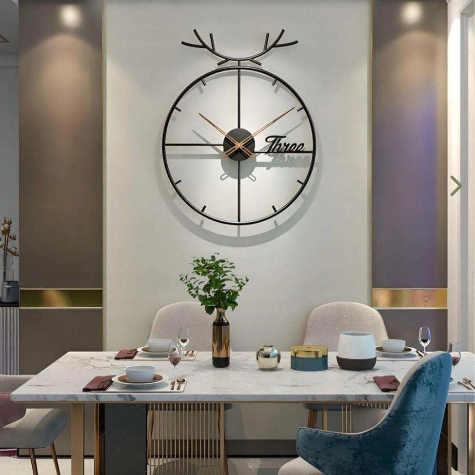 Swiss Deer Horn Clock