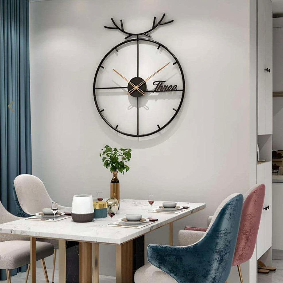 Swiss Deer Horn Clock