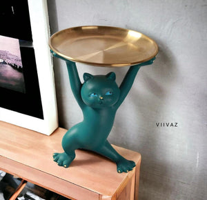 Cute Kitte Holding Tray