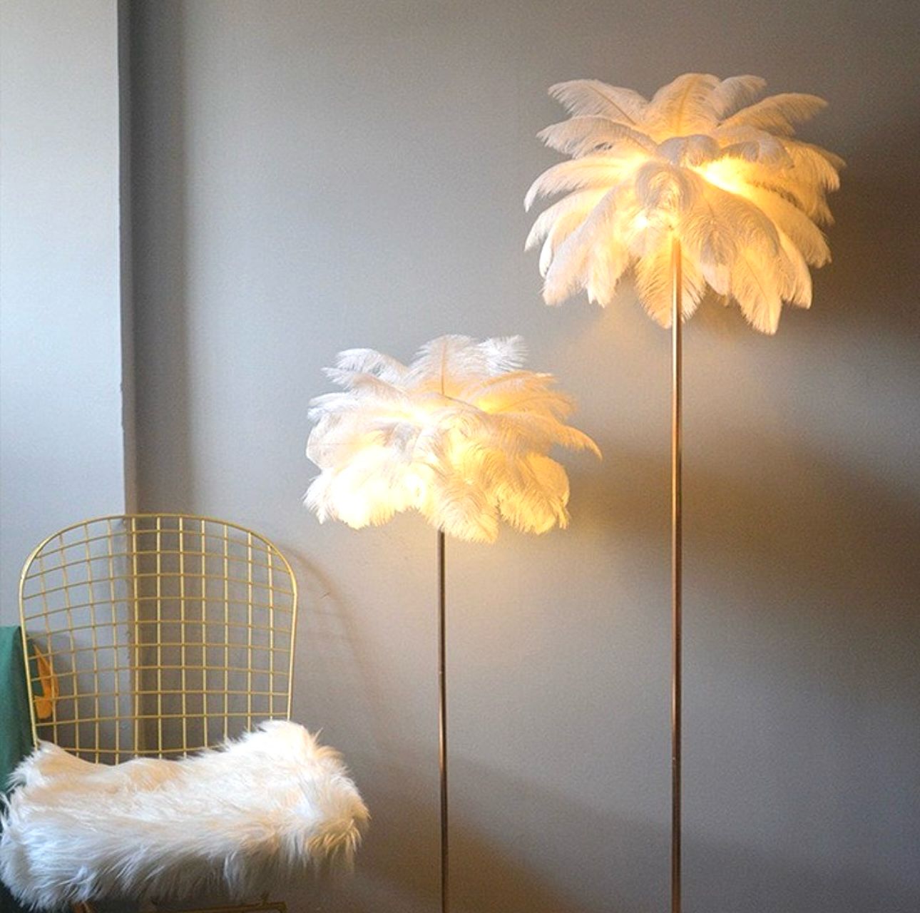 Feather Table Lamp Decor