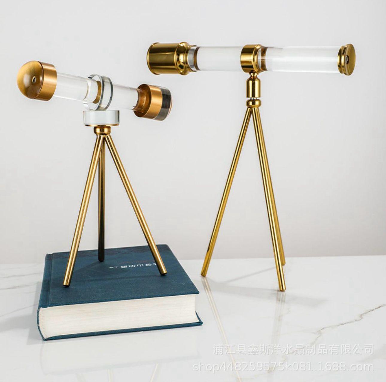 VINTAGE CRYSTAL TELESCOPE DECOR
