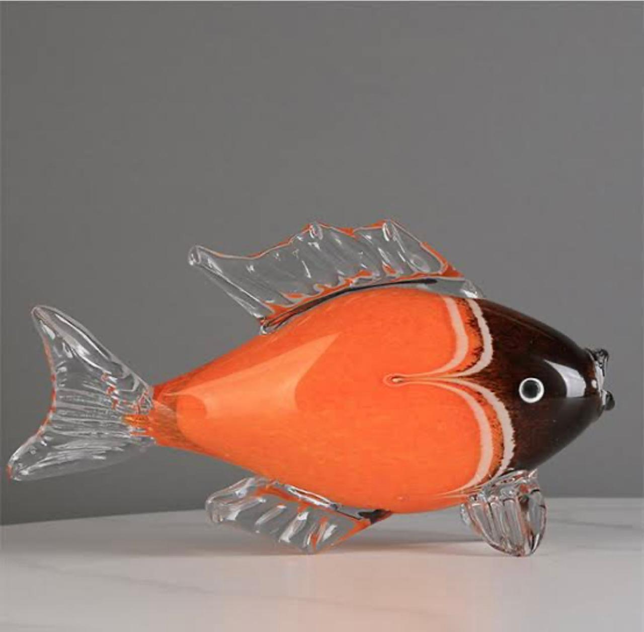 Murano Glass Fish Sculpture Style 8