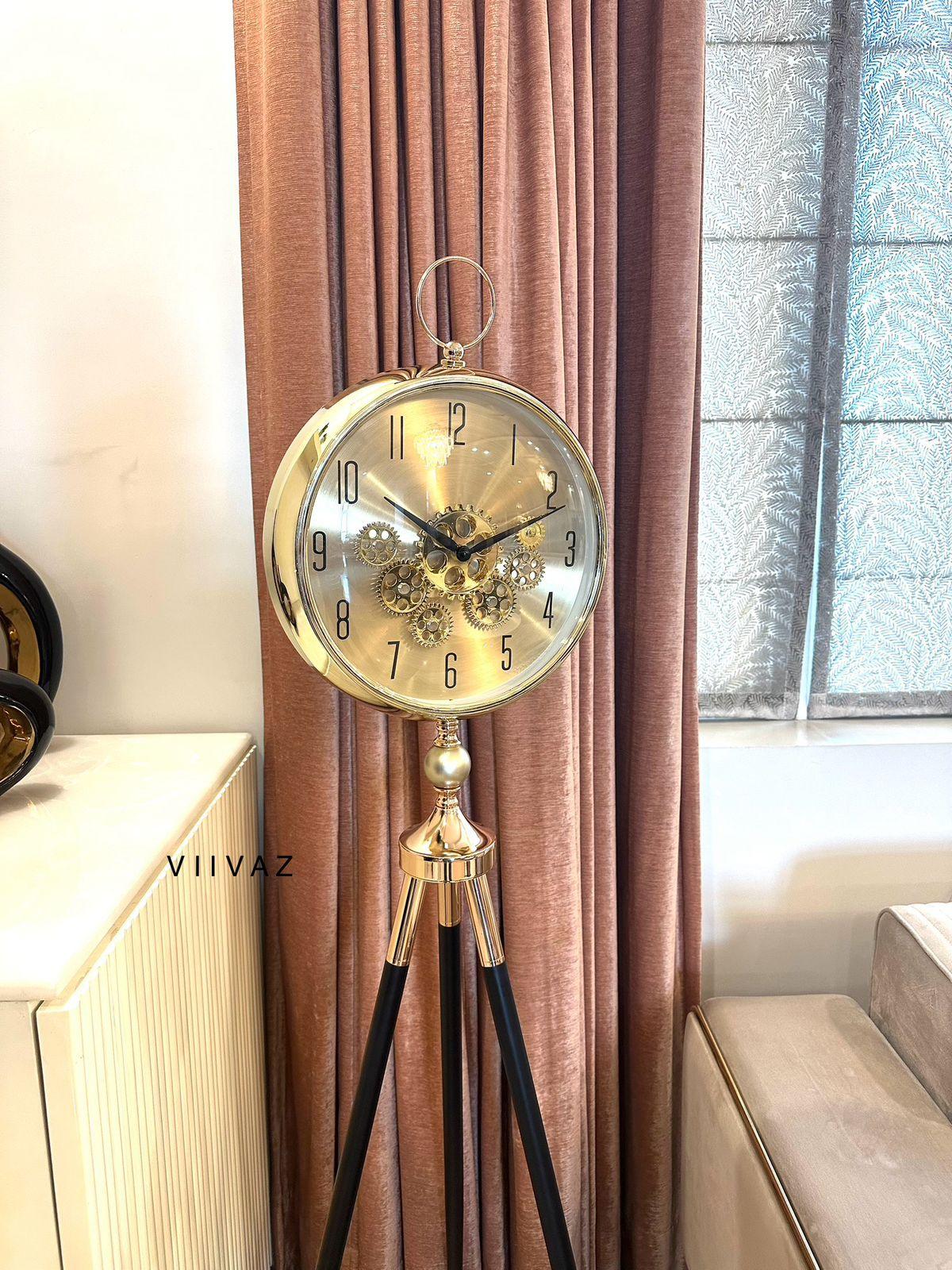 Swiss Vintage Phase Tripod-Mounted Clock