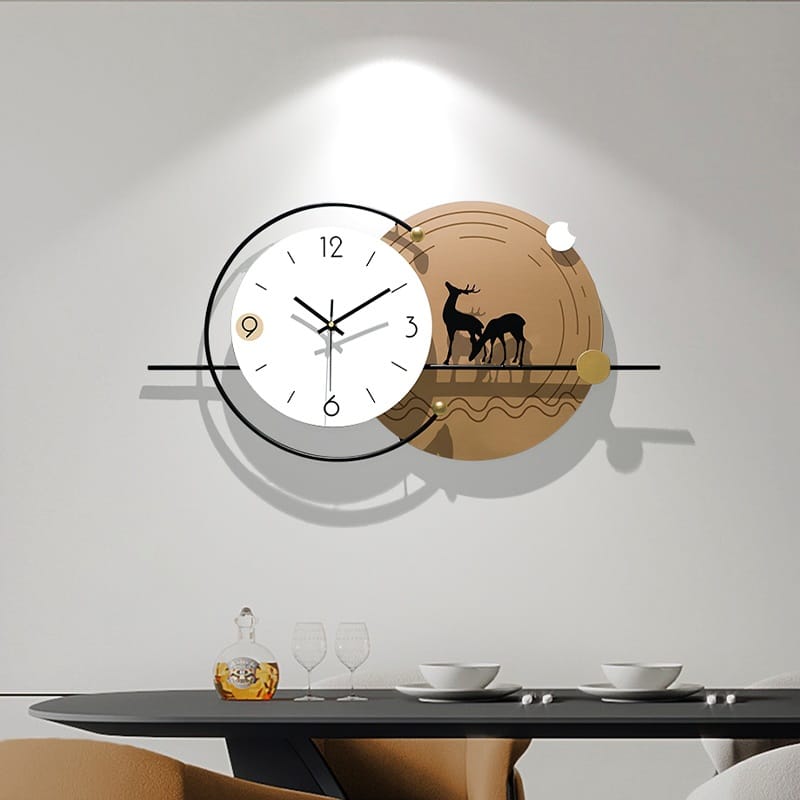 SWISS CLOCK WITH DEER WALL DECOR