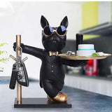 KEY STAND DOG STATUE WITH TRAY