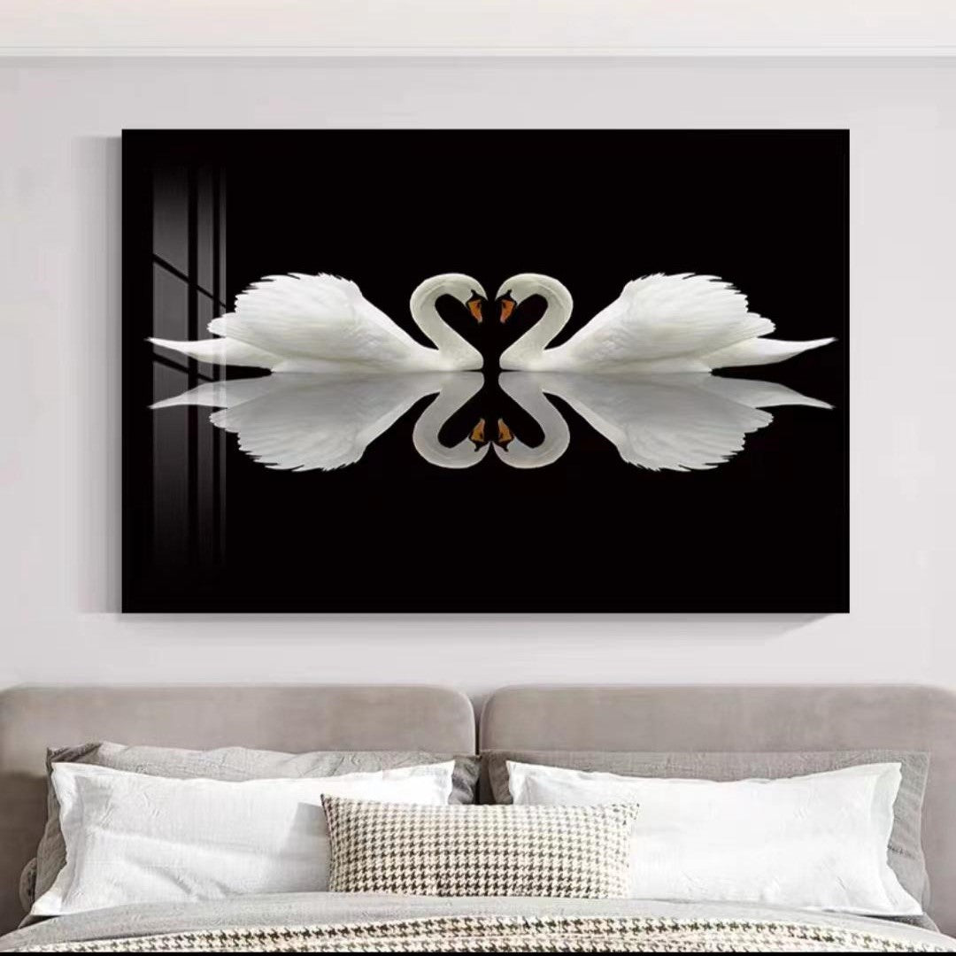 Swan Crystal Wall Painting