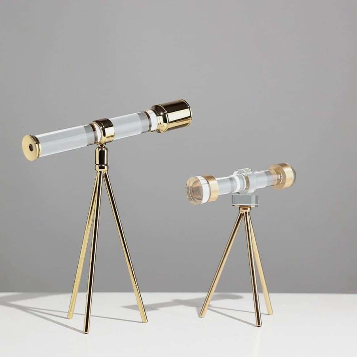VINTAGE CRYSTAL TELESCOPE DECOR