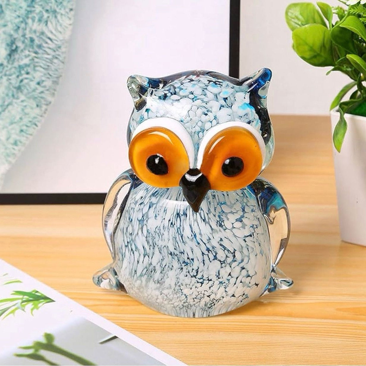 Murano Glass Owl Figurine Pattern 2