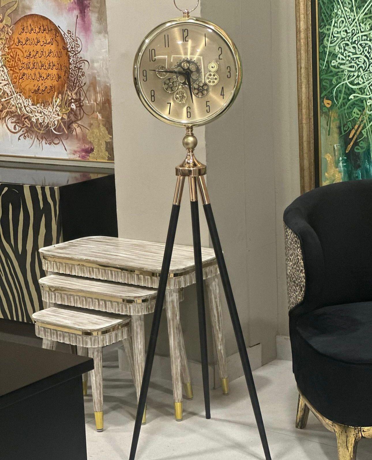 Swiss Vintage Phase Tripod-Mounted Clock