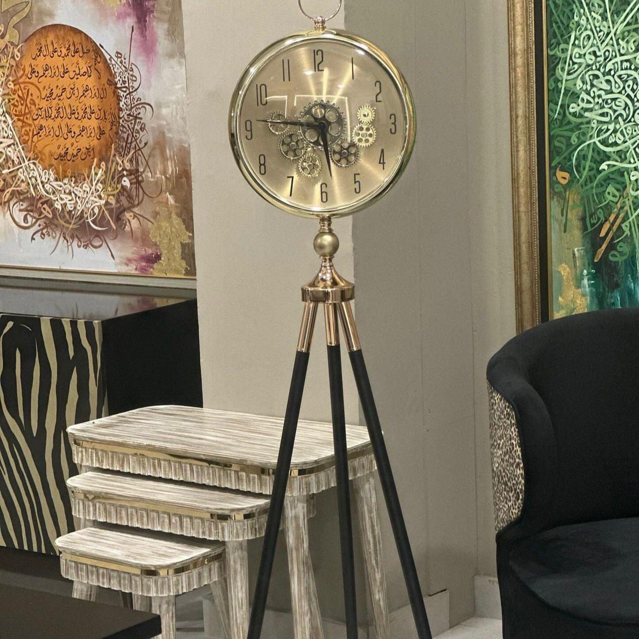 Swiss Vintage Phase Tripod-Mounted Clock