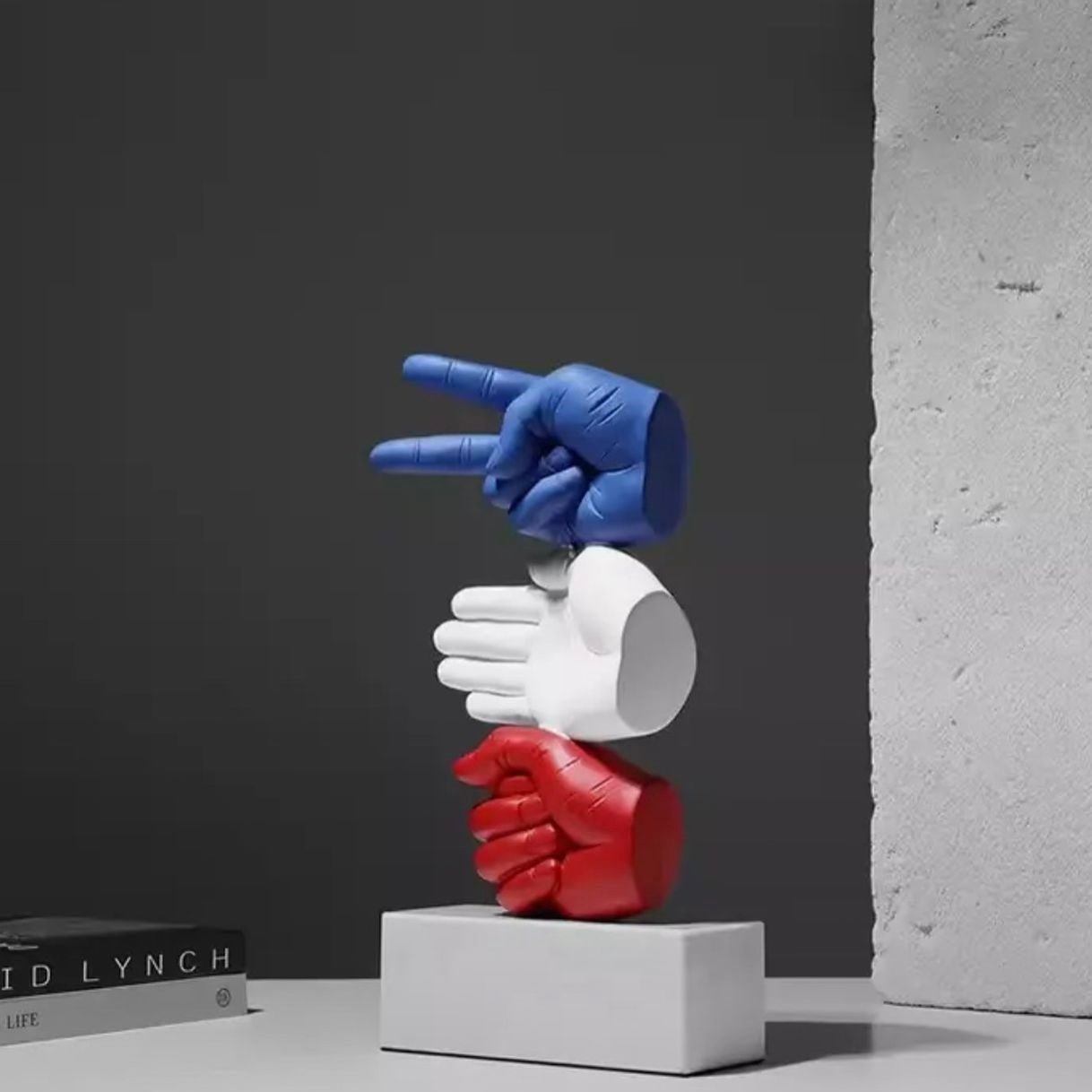 MINDFUL SCULPTURE OF ROCK SCISSOR PAPER