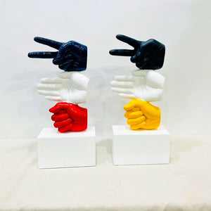 MINDFUL SCULPTURE OF ROCK SCISSOR PAPER