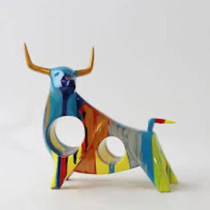 ELEGANT OIL PAINTED BULL FIGURINE STYLE 2