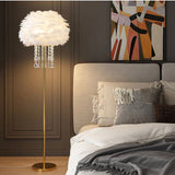 FEATHER WITH CRYSTAL FLOOR LAMP