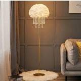 FEATHER WITH CRYSTAL FLOOR LAMP