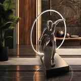 SPIRAL RING HUMANOID SCULPTURE FLOOR LAMP