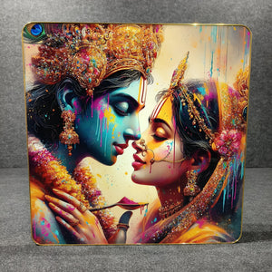 God Idol Wall Painting - Love of Radha Krishna