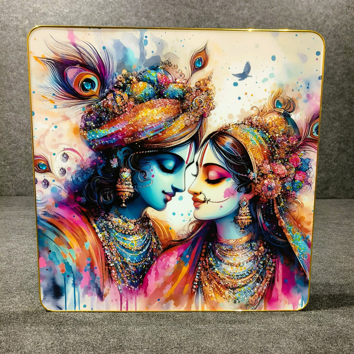 God Idol Wall Painting - Radha Krishna