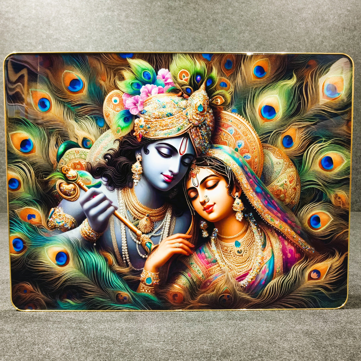 God Idol Wall Painting - Radha Krishna