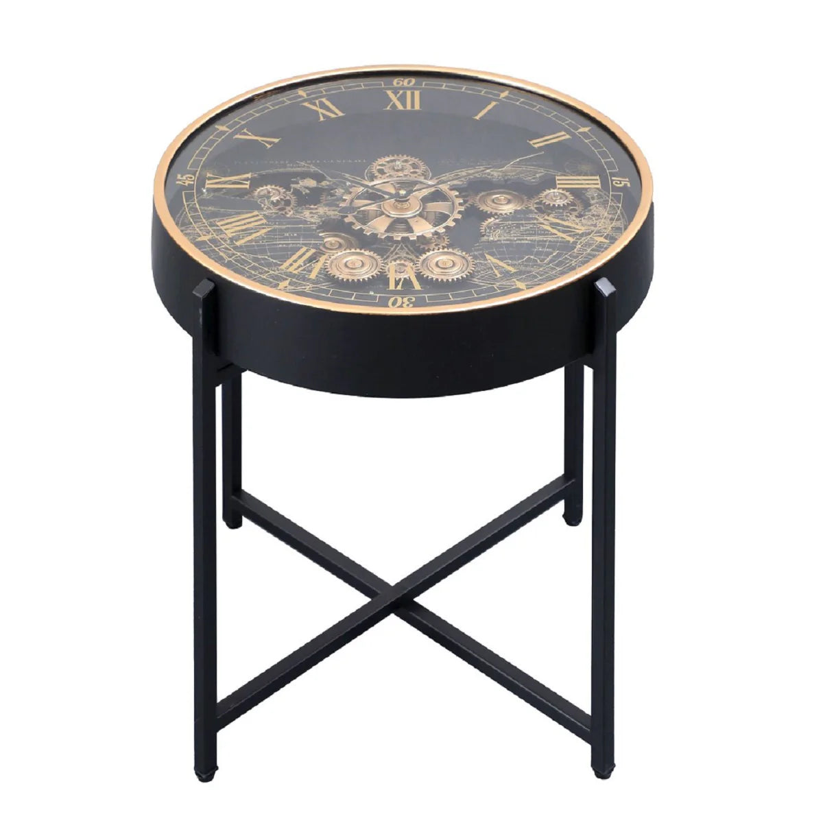 Coffee Table With Mechanical Gear Clock Style 10