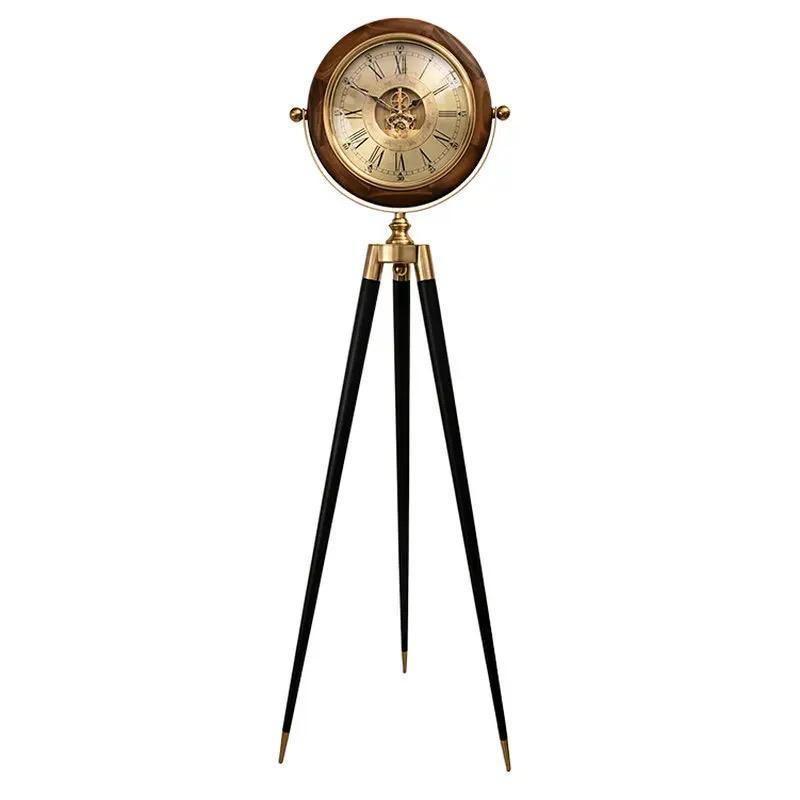 Roman Vintage Tripod-Mounted Metal Clock