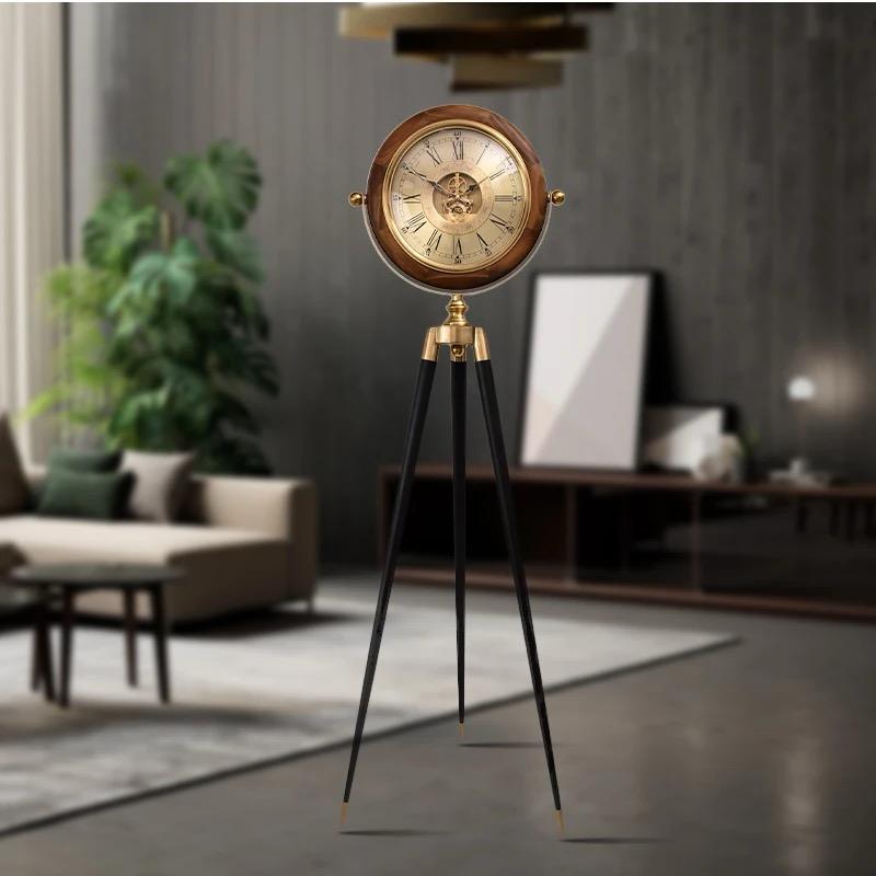 Roman Vintage Tripod-Mounted Metal Clock