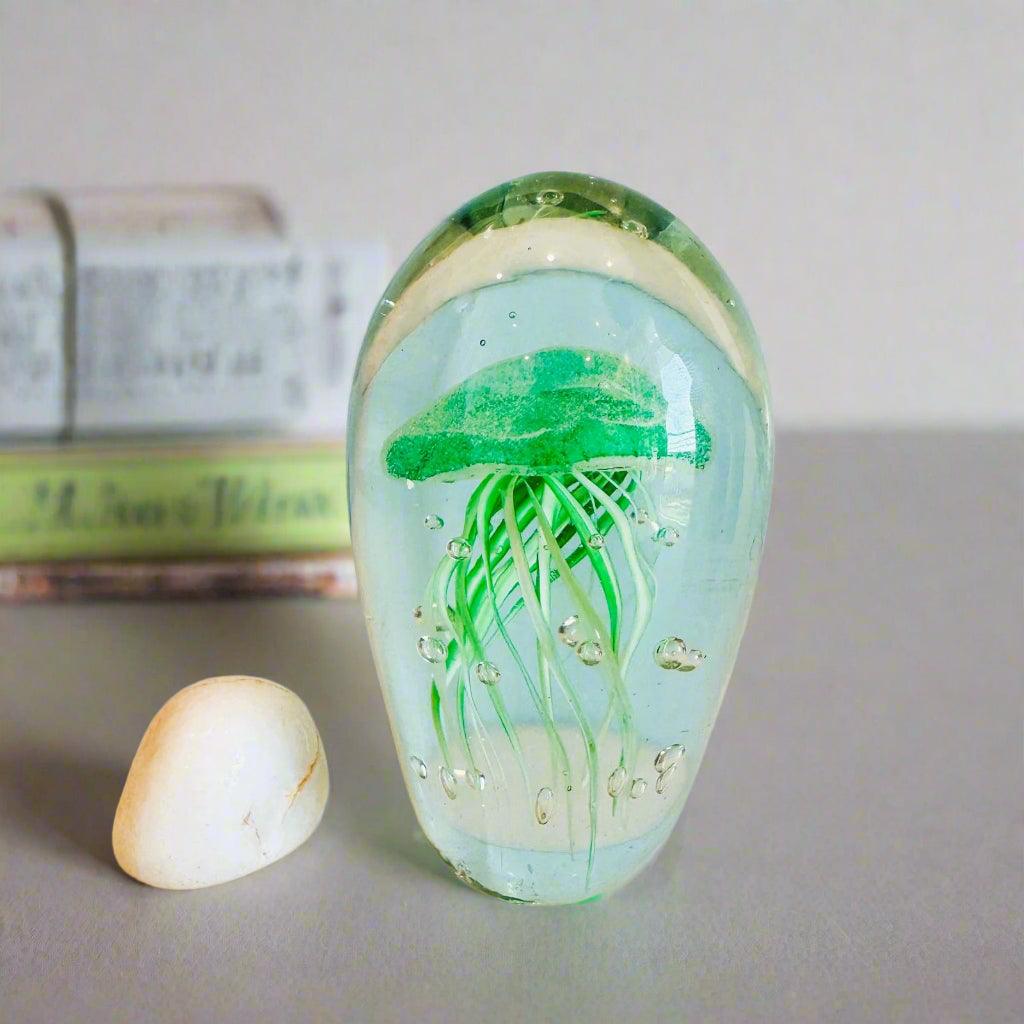 Blown Glass Jellyfish Figurine