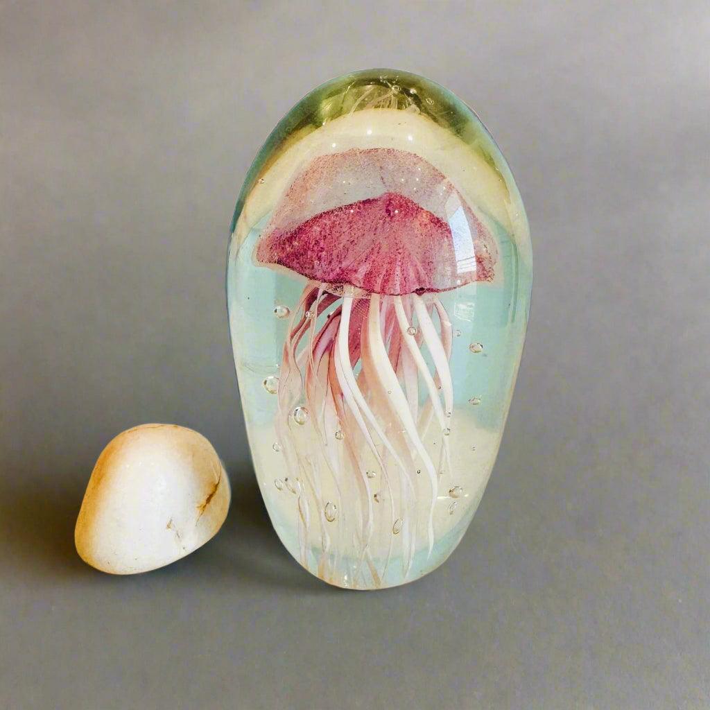 Blown Glass Jellyfish Figurine
