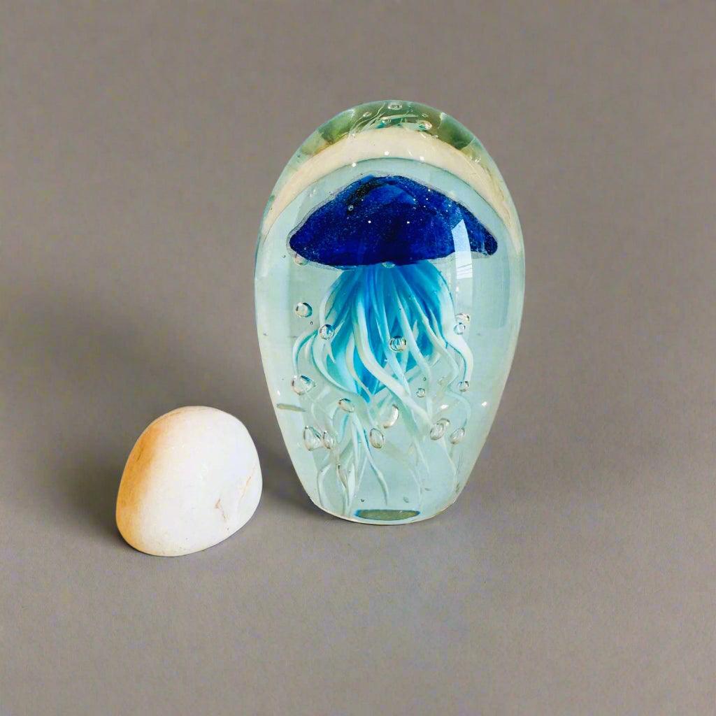 Blown Glass Jellyfish Figurine