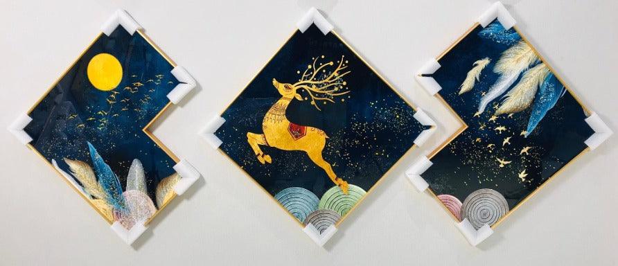 Modern Crystal Painting set of 3 Style 51