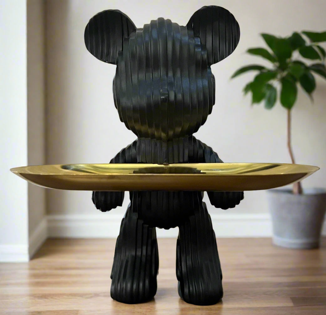 Patterned Mickey Standing With a Tray