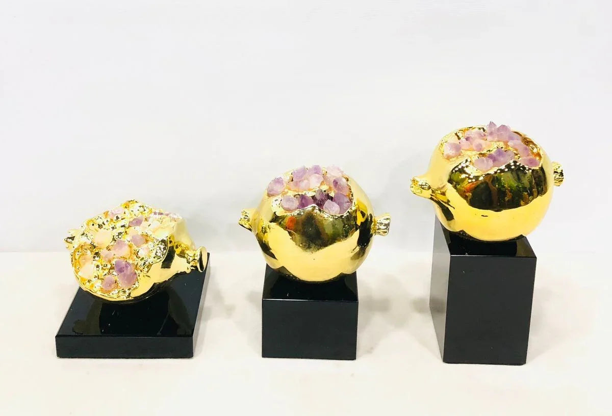 Trinity of Wealth – Gold & Crystal Decor