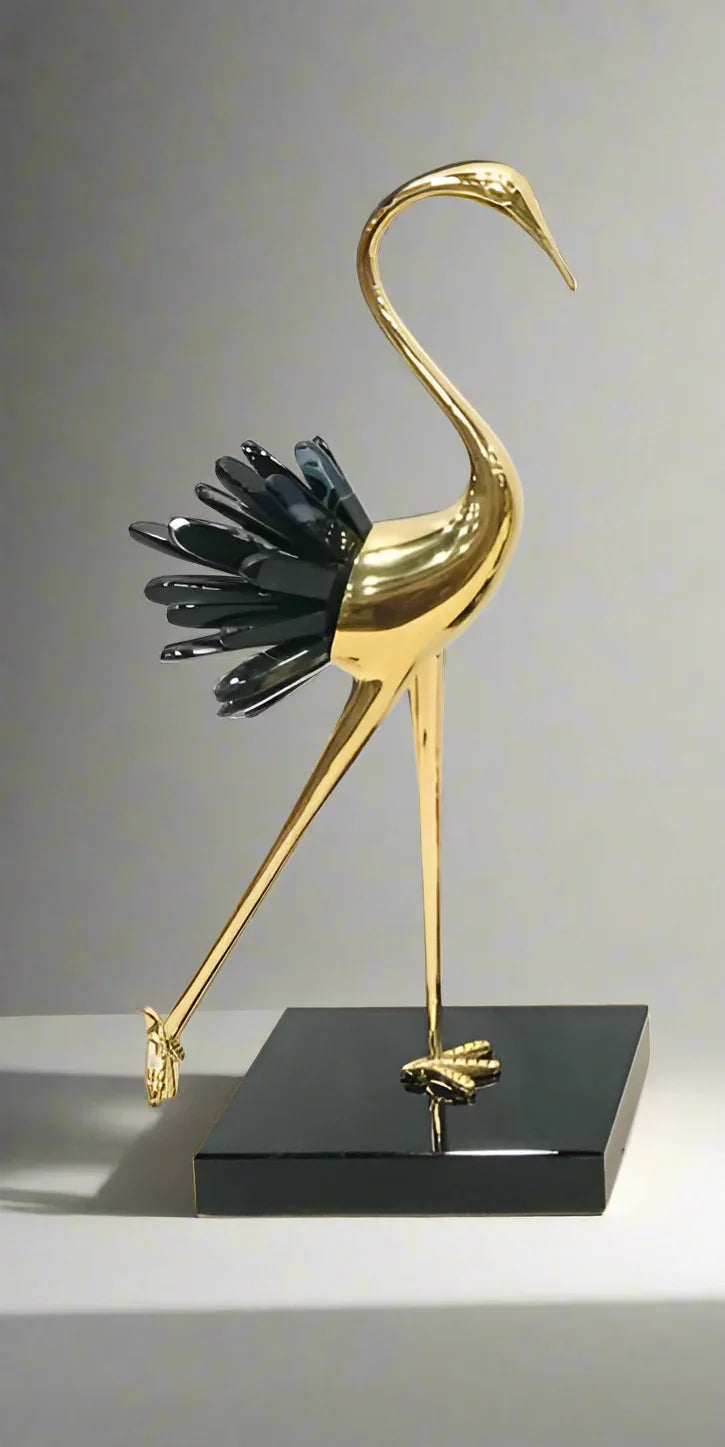 Crimson Crane Sculpture