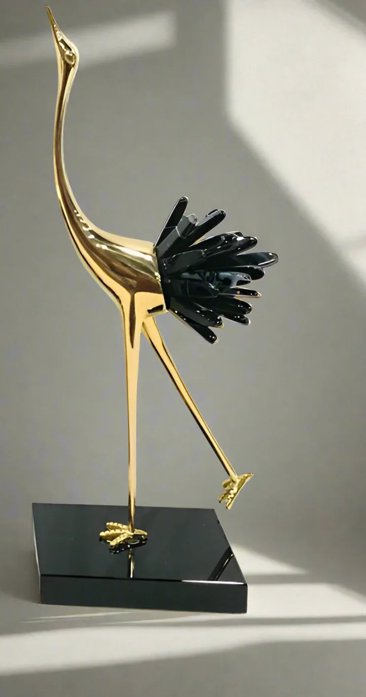Crimson Crane Sculpture