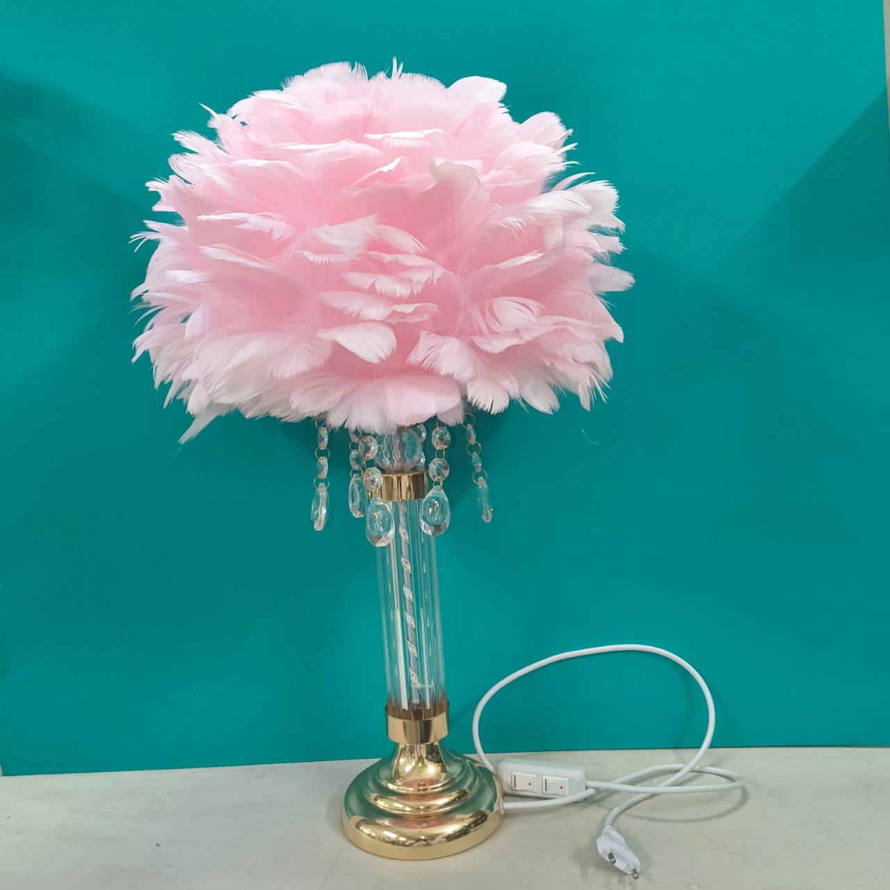 Feather Table Lamp with Crystal Style 2