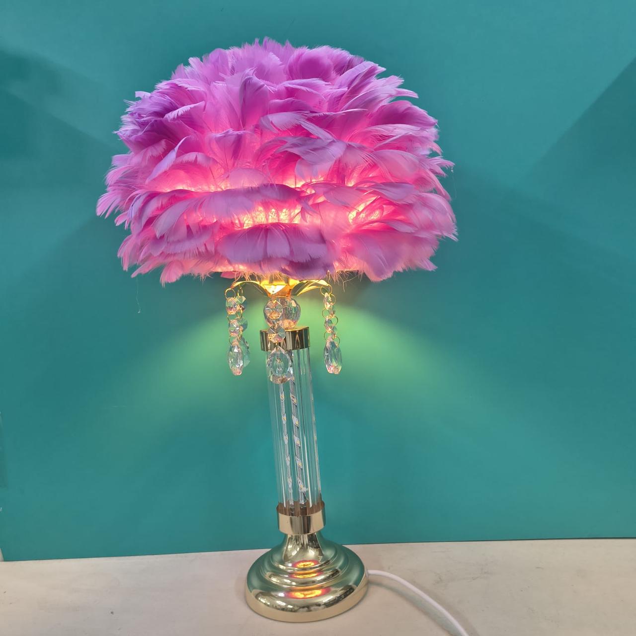 Feather Table Lamp with Crystal Style 2