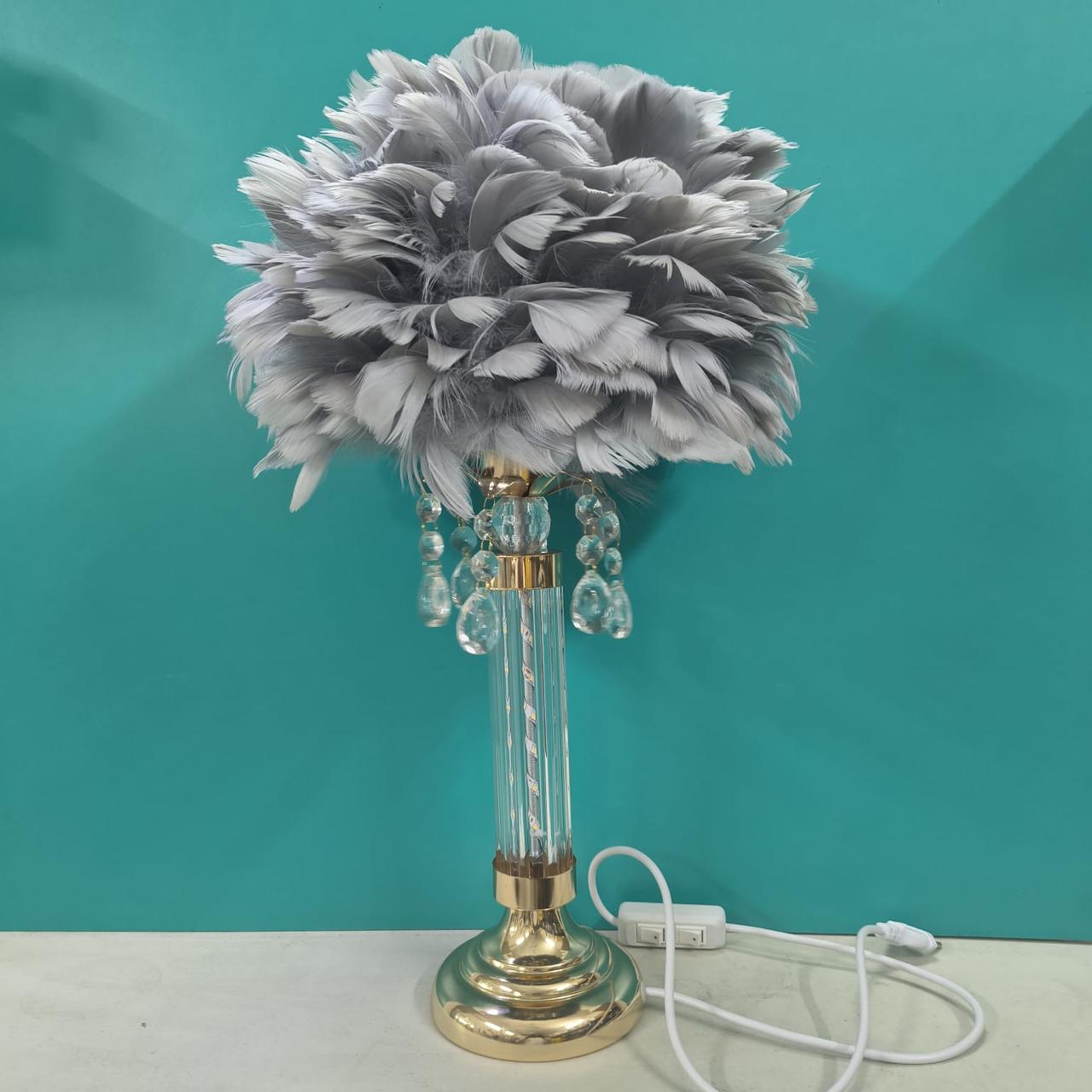 Feather Table Lamp with Crystal Style 2