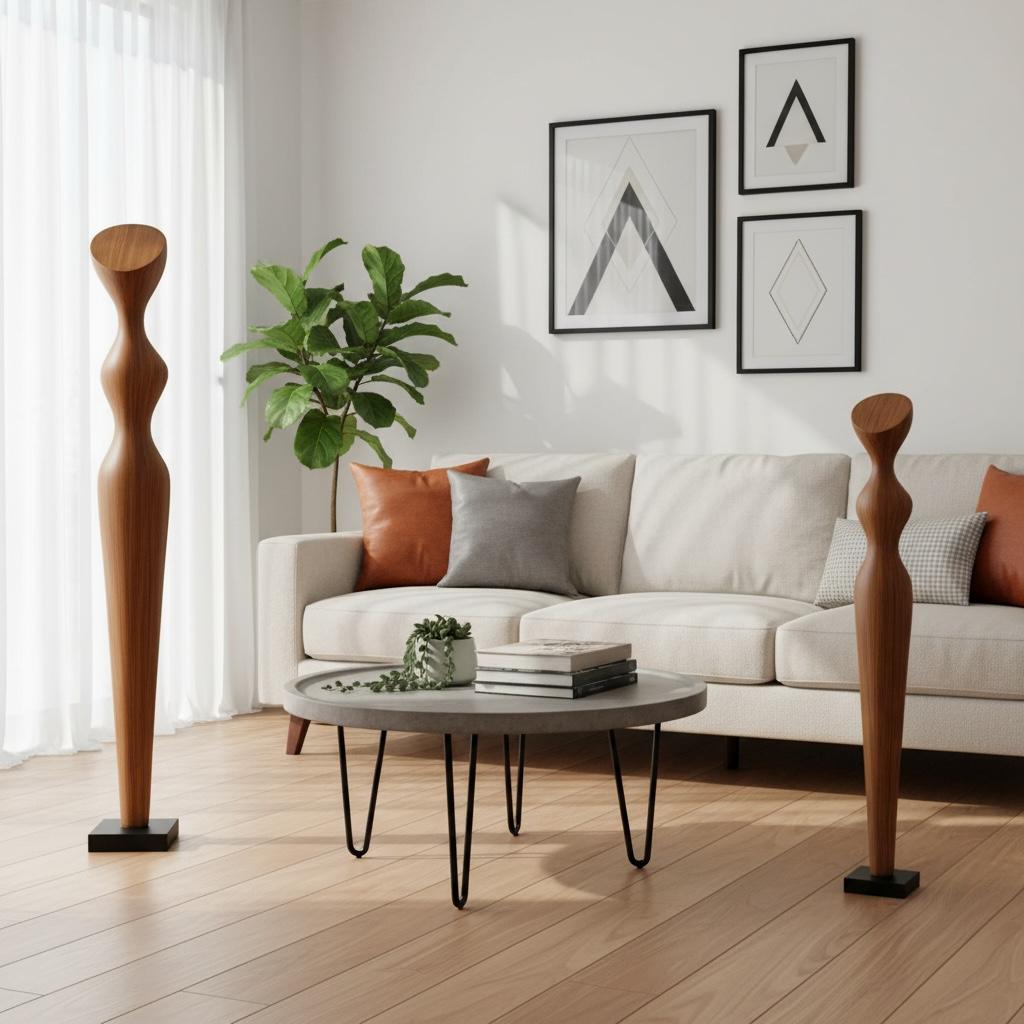 Obsidian Silhouette – Modern Abstract Floor Sculpture Set