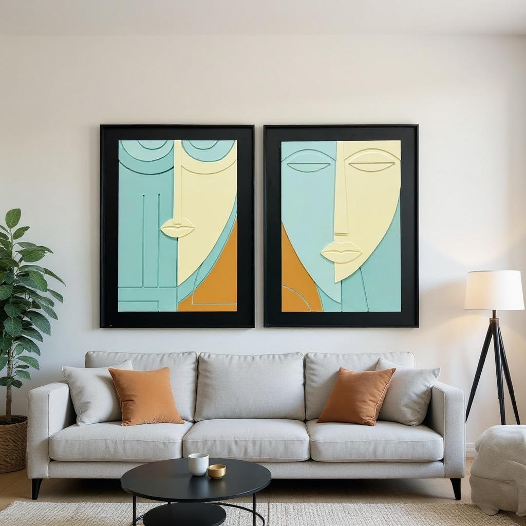 Modern Abstract Face Wall Art – Metal Aluminum Frame