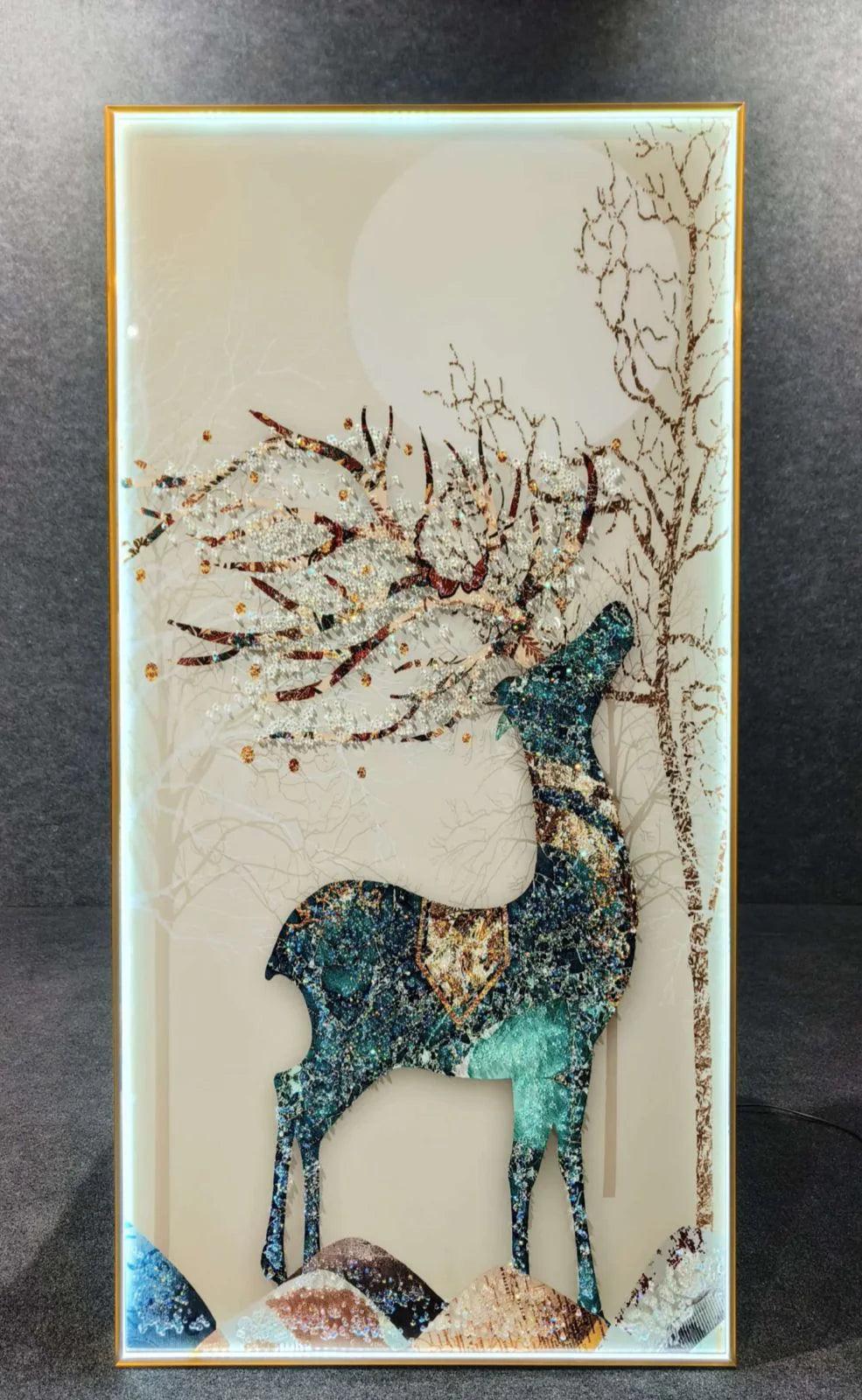 LUXURY LED WALL PAINTING STYLE 12 - Crystal & Glass Work - LED Light