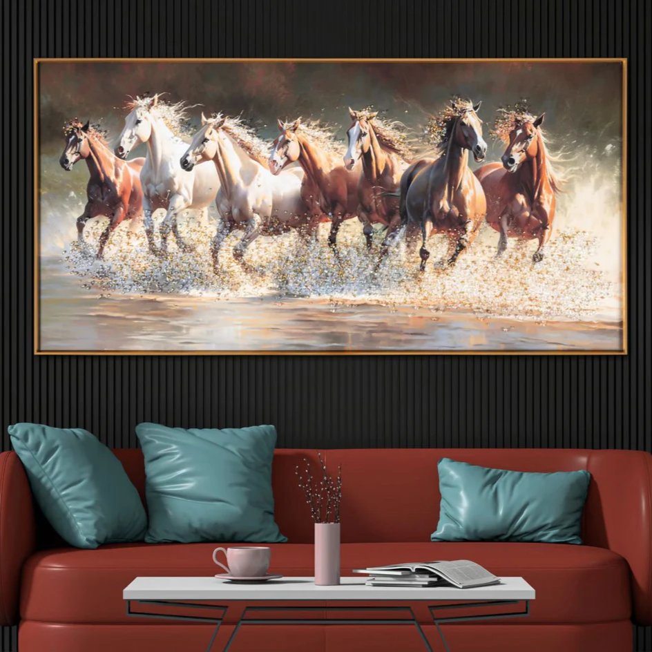 7 RUNNING HORSES PAINTING STYLE 2