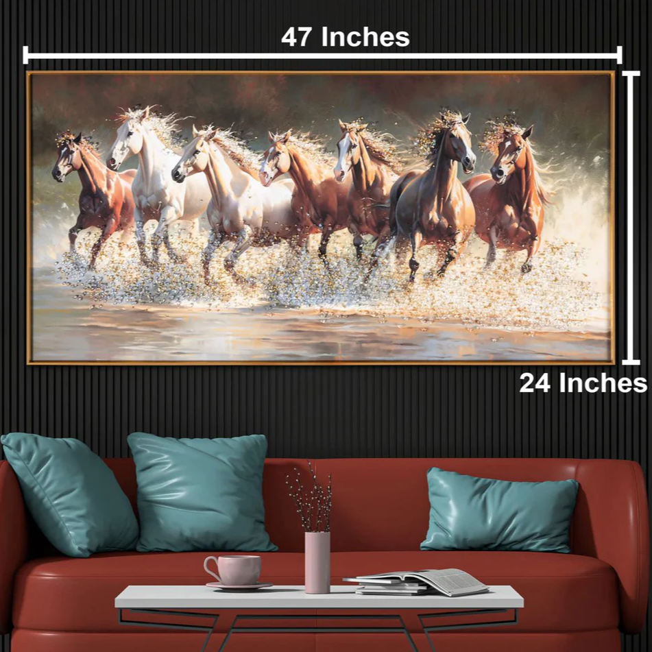 7 RUNNING HORSES PAINTING STYLE 2