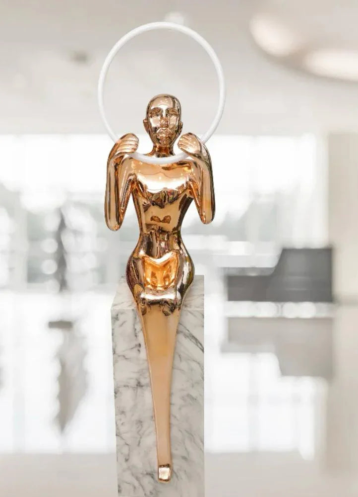 Thinking of you Humanoid Electroplated Sculpture Floor Lamp