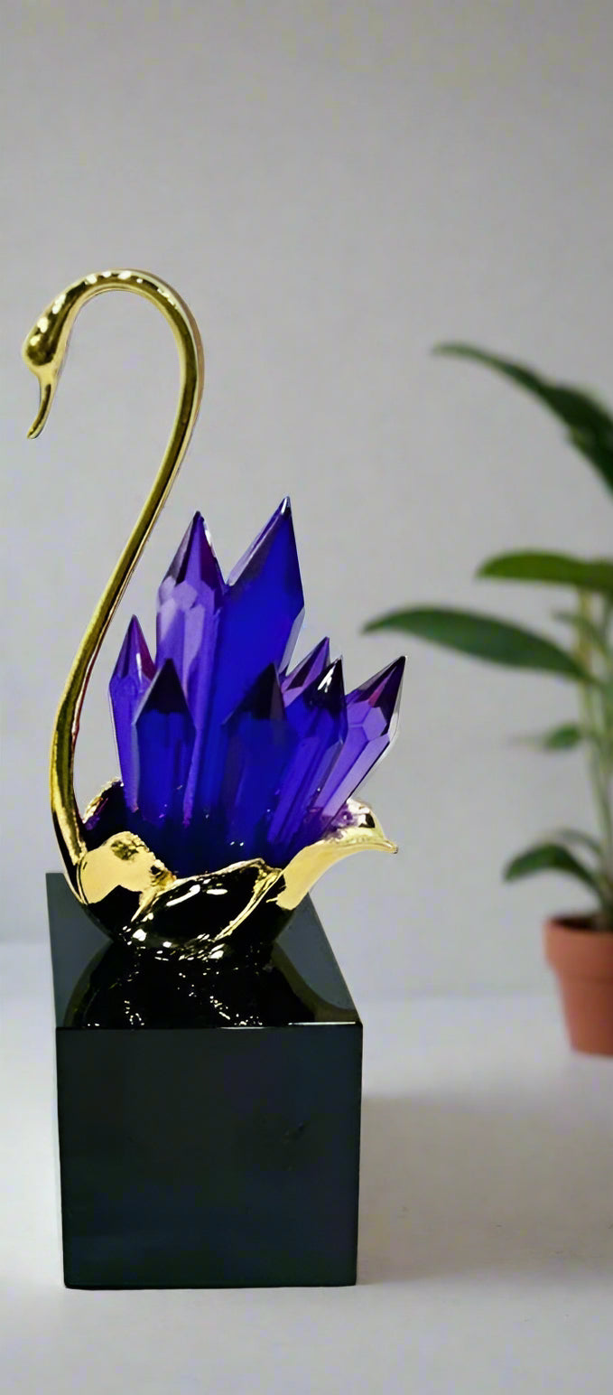 Elegant Crystal Swan Decor