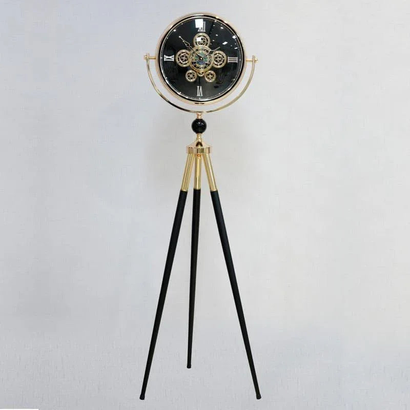 French Vintage Tripod-Mounted Metal Clock