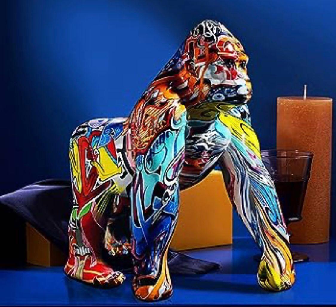 Abstract Colourful Gorilla Figurine